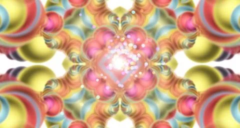 Abstract composition with colored 3d balls as computer game in space, brig... 库存照片