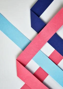 Abstract composition of colored paper ribbons Stock Photos
