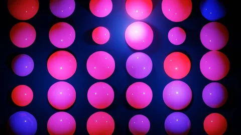 Abstract composition of colorful balls in plane, which randomly light up and Stock Footage 130158948