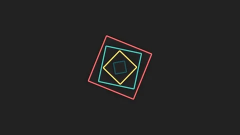 Abstract composition of colorful concentric squares on a dark background Stock-Footage 335117162