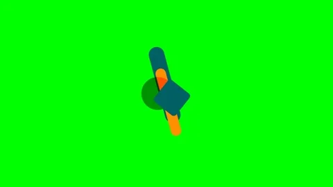 Abstract composition of colorful geometric shapes on a vibrant green backgrou Stock Footage 340901707