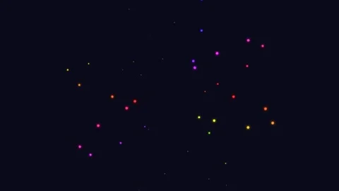 Abstract composition of colorful glowing dots floating in dark empty space 库存影片 335149846