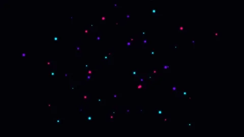 Abstract composition of colorful glowing particles on a deep black background 動画素材 338310355