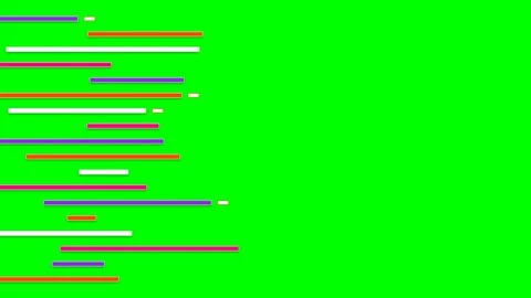 Abstract composition of colorful horizontal lines on a vibrant green backgrou Stock Footage 340900403