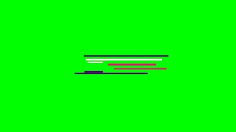 Abstract composition of colorful horizontal lines on a vibrant green screen Stock Footage 341839481