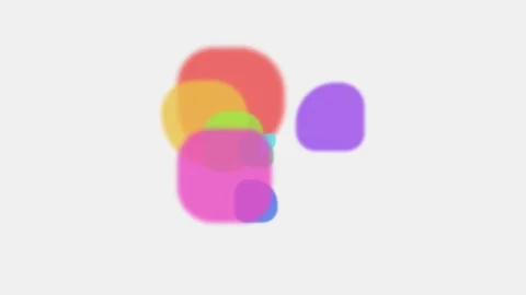 Abstract composition of colorful overlapping soft translucent organic shapes Stock Footage 335146017