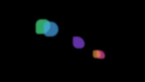 Abstract composition of colorful soft organic shapes on a black background Video stock 335117697