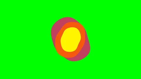 Abstract composition of concentric colorful shapes on a bright green backgrou Video stock 340901697