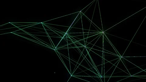 Abstract composition with connecting dots and lines and triangles Loop Stock Footage 341844557