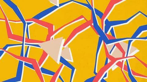 Abstract Composition Consisting Of Chaotically Scattered Geometric Elements Illustrazione stock