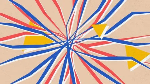 Abstract Composition Consisting Of Chaotically Scattered Geometric Elements Stock Illustration