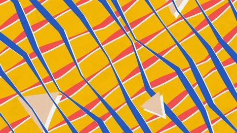 Abstract Composition Consisting Of Chaotically Scattered Geometric Elements Foto stock