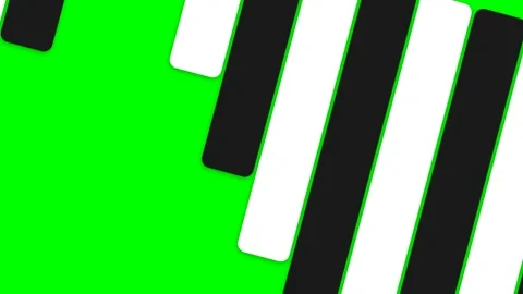 Abstract composition of diagonal black and white bars on a green background Stock Footage 340264930