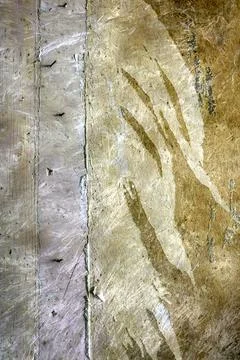 Abstract composition of earthy plaster wall with beige and light gray shades Stock Photos