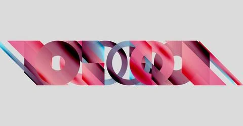 Abstract composition features overlapping shapes, vibrant colors, soft gradients 库存插图