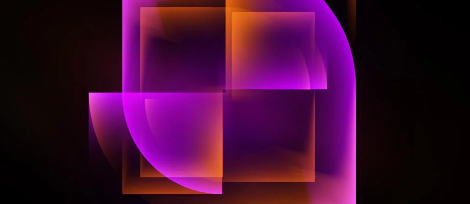 Abstract composition features overlapping squares, rectangles. Soft gradients Stock Illustration