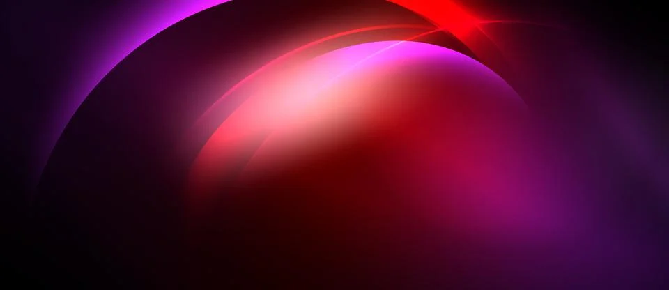 Abstract composition features vibrant curves, gradients. Deep purples blend.. Illustrazione stock