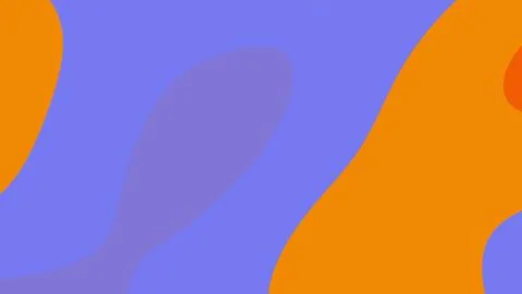 Abstract composition featuring blue and orange flowing shapes with soft edges Иллюстрация