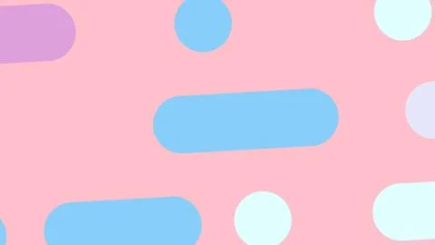 Abstract composition featuring blue rounded rectangles and circular shapes on Illustration