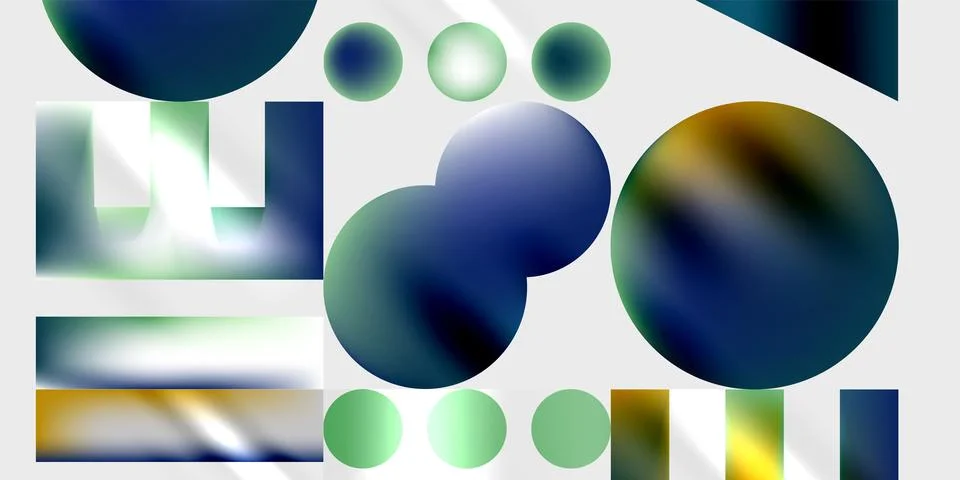 Abstract composition featuring blurred shapes, circles, rectangles. Colors 스톡 일러스트