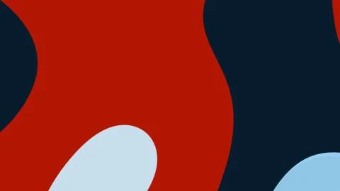 Abstract composition featuring bold red and navy curves with light blue shape Illustration