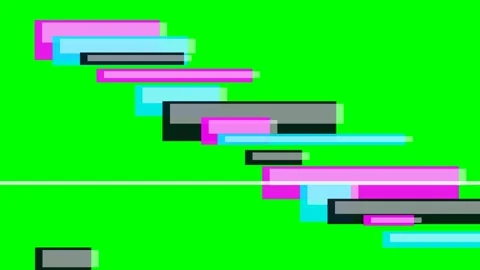 Abstract composition featuring colorful overlapping rectangles on green Stock Footage 341839370