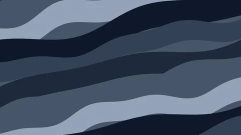 Abstract composition featuring flowing wavy bands in varying shades of blue a 库存插图