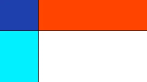 Abstract composition featuring four distinct vibrant colored rectangles Video stock 338310170