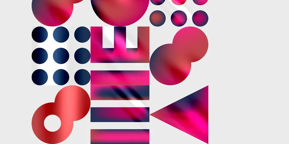 Abstract composition featuring geometric shapes. Circles, rectangles, triangle 스톡 일러스트