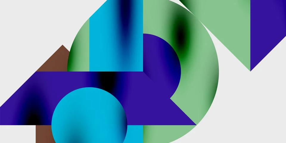 Abstract composition featuring geometric shapes, vibrant colors, smooth イラスト素材