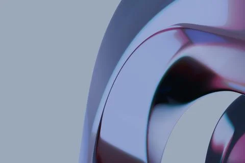 Abstract composition featuring glossy, undulating curves in metallic purple.. Stock Illustration