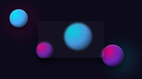 Abstract composition featuring glowing blue and purple spheres in dark space Vídeos de archivo 338310751