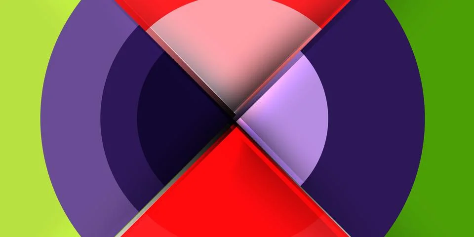 Abstract composition featuring intersecting circles. Vibrant colors create Stock Illustration