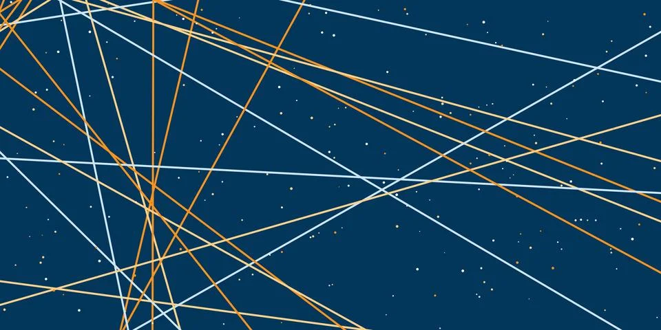 An abstract composition featuring intersecting light blue and brown lines o.. Stock Illustration