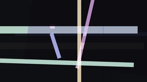Abstract composition featuring intersecting lines and shapes in pastel hues.. Stock Footage 335441894