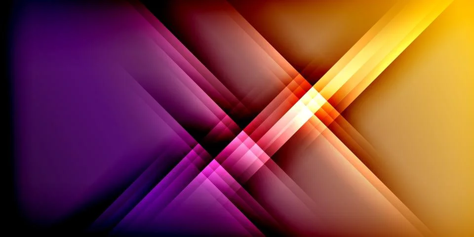 Abstract composition featuring intersecting lines. Warm colors dominate, Stock Illustration