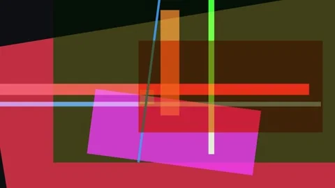 Abstract composition featuring intersecting rectangles and lines in a vibra.. Stock Footage 335441817