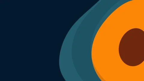 Abstract composition featuring a large bright orange circular shape with a da 스톡 일러스트