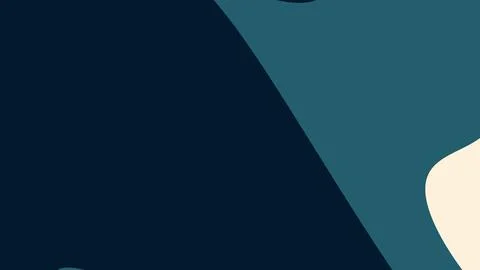 Abstract composition featuring large dark blue and teal shapes with a beige c Illustration