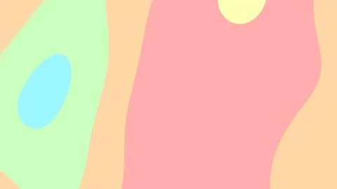 Abstract composition featuring large, flowing shapes in pastel colors with sm Illustrazione stock