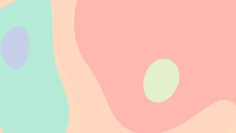 Abstract composition featuring large soft pastel color fields with curved bou 库存插图