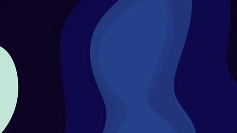 Abstract composition featuring layered blue curves and a pale mint circle on  Иллюстрация