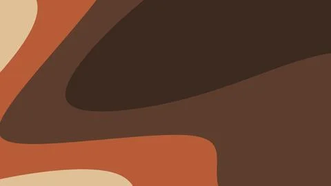 Abstract composition featuring layered curved shapes in warm brown, tan, and  Illustrazione stock
