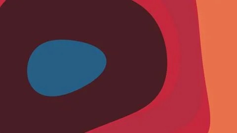 Abstract composition featuring layered curved shapes in dark maroon, red, and Иллюстрация