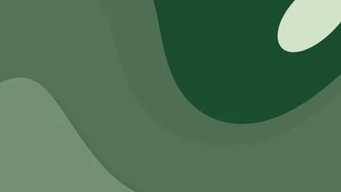 Abstract composition featuring layered green curved shapes in various shades  Stock Illustration