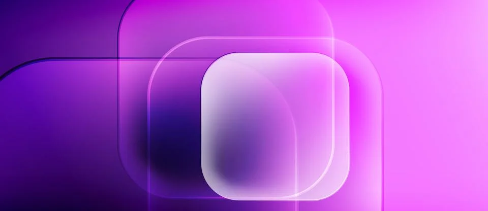 Abstract composition featuring layered translucent squares. Gradient transitions Stock Illustration