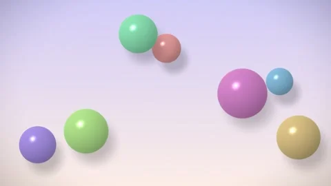Abstract composition featuring multiple colorful spheres of varying sizes f.. Stock Footage 347465571