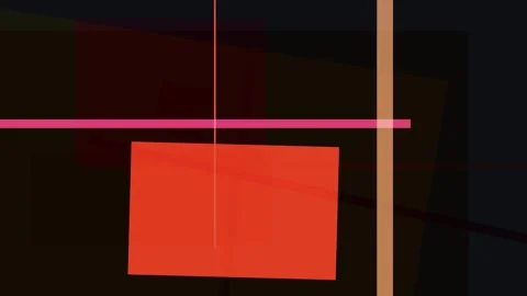 Abstract composition featuring an orange square intersected by a pink line,.. Stock Footage 335441872