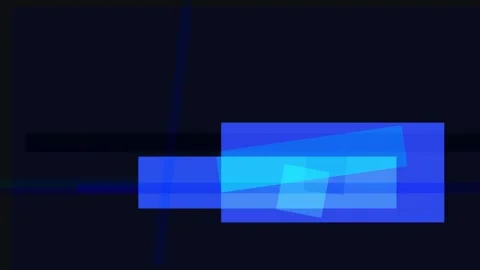 Abstract composition featuring overlapping blue rectangles against a dark b.. Stock Footage 335441851