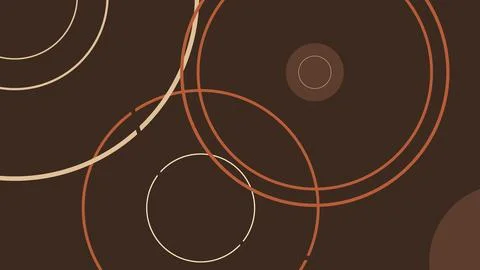 Abstract composition featuring overlapping brown and orange circular rings on Stock Illustration